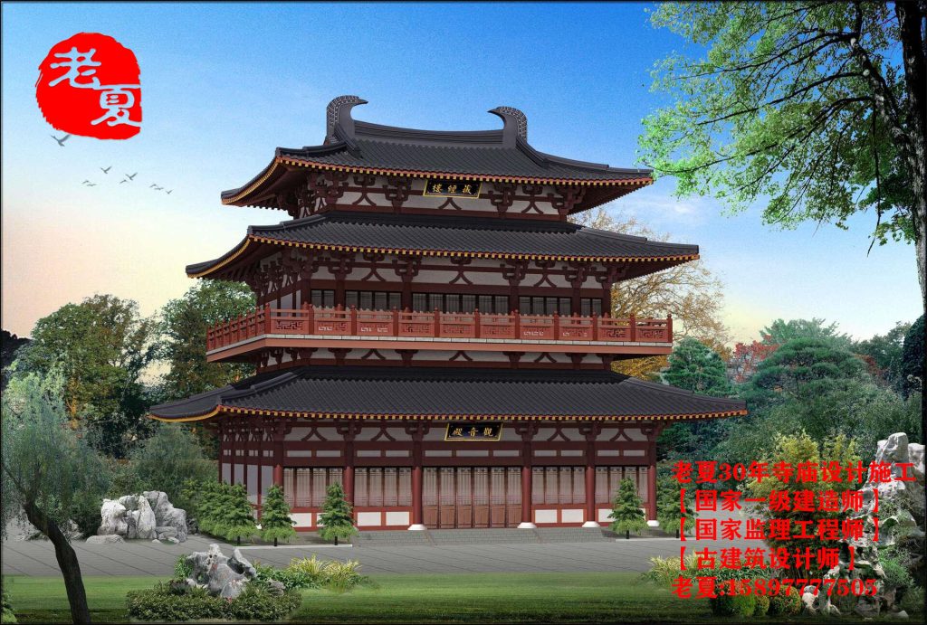 寺庙仿古油漆彩绘设计效果图，大殿装饰古建彩画设计方案