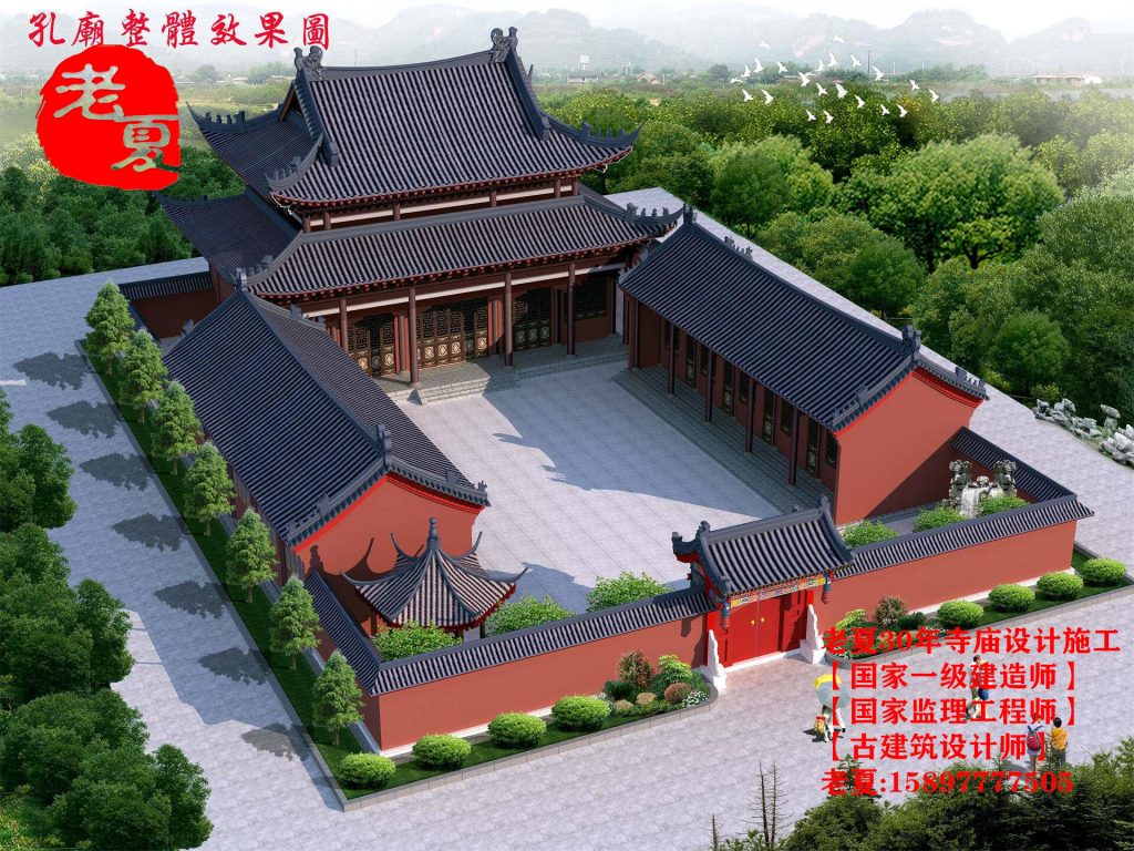 广东寺庙设计图纸，福建寺庙设计规划效果图