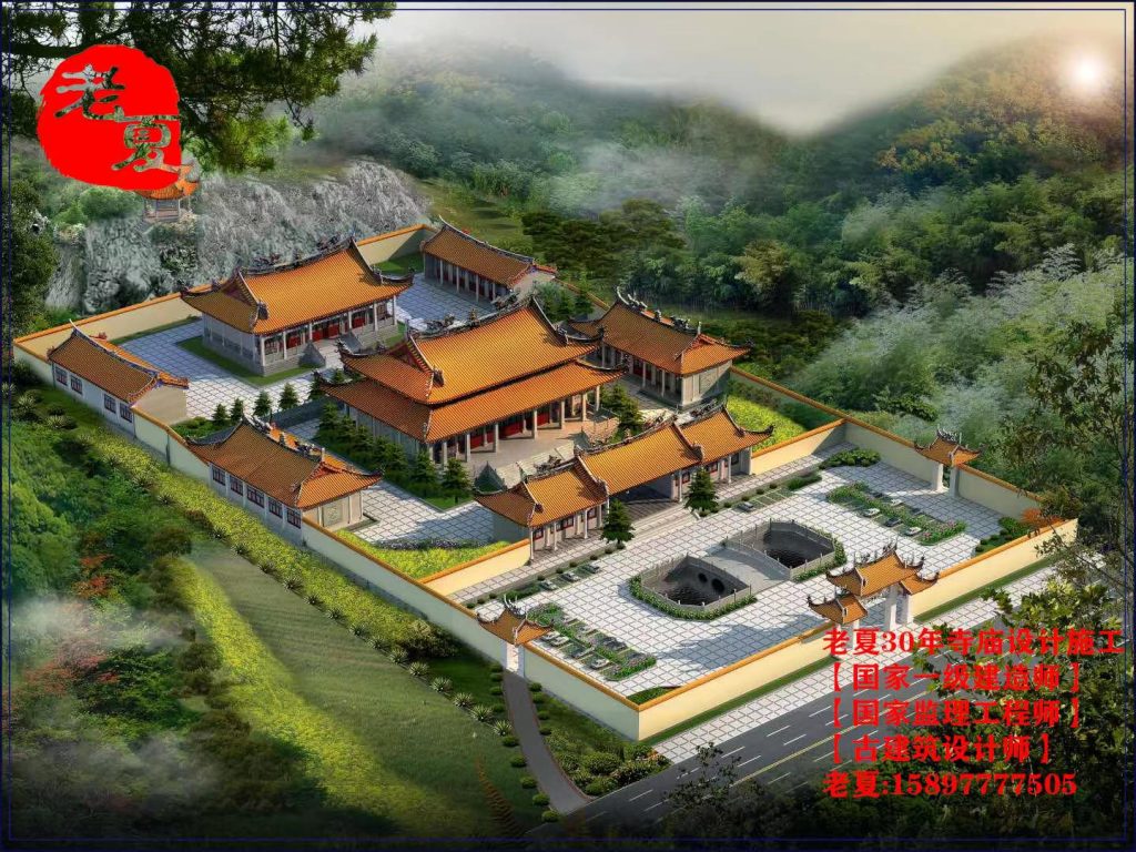 寺庙大殿设计图纸，小型寺庙设计图纸效果图施工图